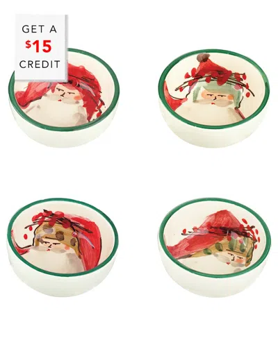VIETRI VIETRI OLD ST. NICK SET OF 4 ASSORTED CONDIMENT BOWLS  WITH $15 CREDIT