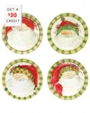 Vietri Old St. Nick Assorted Dinner Plates, Set Of 4 In Multi