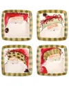 Vietri Old St. Nick Set Of 4 Assorted Square Salad Plates With $24 Credit In Multi
