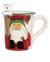 Vietri Old St. Nick Mug - Skiing In Multicolor