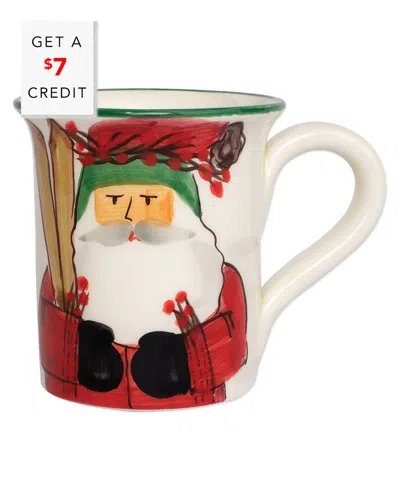 VIETRI VIETRI OLD ST. NICK SKIING MUG