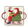 Vietri Old St. Nick Handled Square Platter In Multi