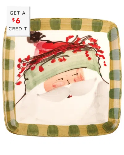 Vietri Old St. Nick Square Salad Plate In Multicolor