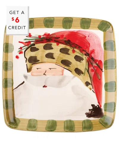 Vietri Old St. Nick Square Salad Plate In Multicolor
