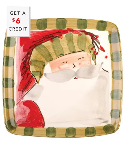 Vietri Old St. Nick Square Salad Plate In Multicolor