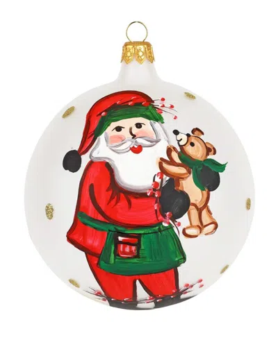 Vietri Old St. Nick Teddy Bear Ornament In Multi
