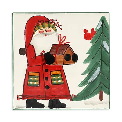 Vietri Old St. Nick Trivet, Bird House In Multi