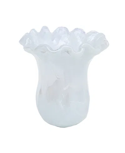 Vietri Onda 32 Oz. Glass Small Tulip Vase In White