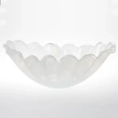 Vietri Onda Glass Centerpiece In White