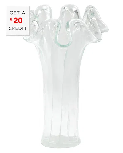 Vietri Onda Tall Glass Vase In Clear