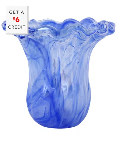 Vietri Onda Glass Cobalt Small Tulip Vase In Blue
