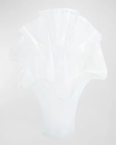 Vietri Onda Glass Fanned Vase In White