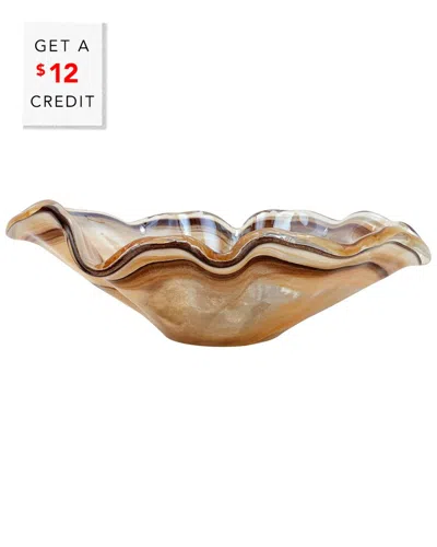 Vietri Onda Glass Tortoiseshell Large Bowl With $12 Credit
