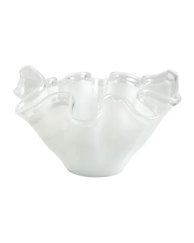 Vietri Onda Glass White Large Bowl