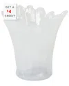 Vietri Onda Glass White Short Vase With $4 Credit