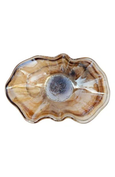 Vietri Onda Large Glass Bowl In Brown