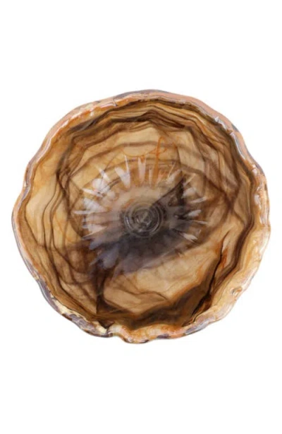 Vietri Onda Small Glass Bowl In Brown