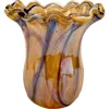 Vietri Onda Glass Tortoiseshell Small Tulip Vase In Brown