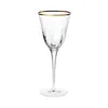 Vietri Optical Gold Water Glass In Clear/gold Rim