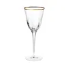Vietri Optical Gold Water Glass In Clear/gold Rim