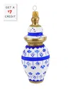 Vietri Ornaments Figural Ginger Jar With Small Flowers Or In Blue
