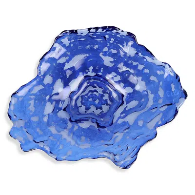 VIETRI OSTRICA GLASS BLUE SMALL PLATE