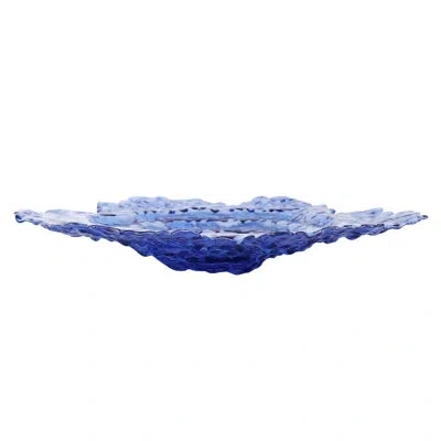 Vietri Ostrica Glass Decorative Plate In Blue