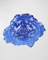Vietri Ostrica Glass Blue Small Plate In Blue
