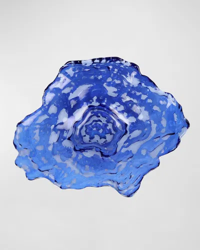 Vietri Ostrica Glass Plate In Blue