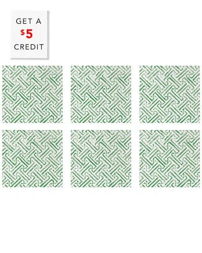 Vietri Papersoft Napkins Capri Aqua Cocktail Napkins (pac With $5 Credit In Blue
