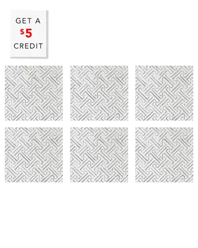 Vietri Papersoft Napkins Greek Key Light Gray Cocktail Na With $5 Credit