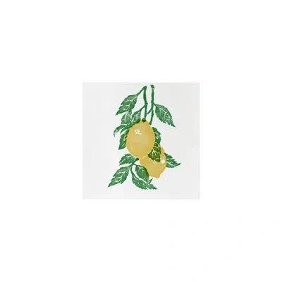 Vietri Papersoft Napkins Limoni Cocktail Napkins In Yellow