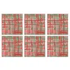 Vietri Papersoft Napkins Plaid Green & Red Cocktail Napkins (pack Of 20) - Set Of 6