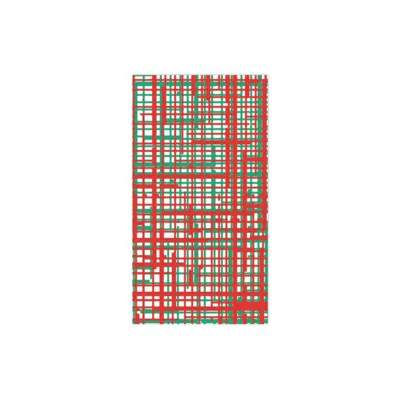 Vietri Papersoft Napkins Plaid Green & Red Guest Towels (pack Of 20)
