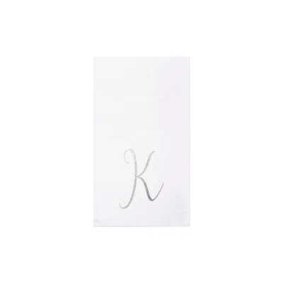 Vietri Papersoft Napkins Silver Monogram Guest Towels - K (pack Of 20)