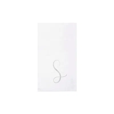Vietri Papersoft Napkins Silver Monogram Guest Towels - S (pack Of 20)