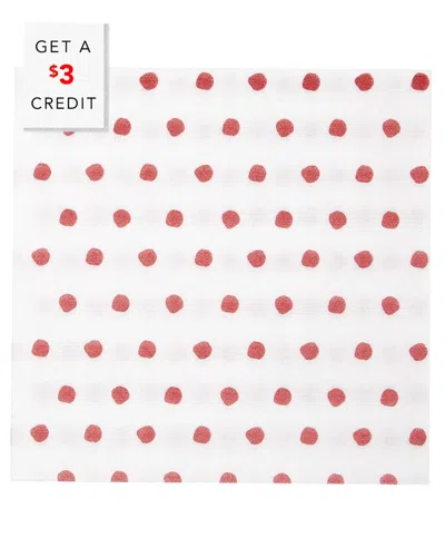 Vietri Papersoft Pack Of 50 Dot Red Dinner Napkins With $3 Credit