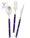Vietri Pastello Three-piece Flatware Place Setting In Blue