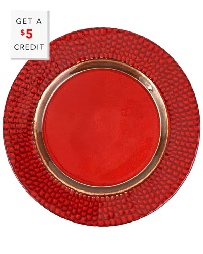 Vietri Pelli Glass Charger With $5 Credit In Red