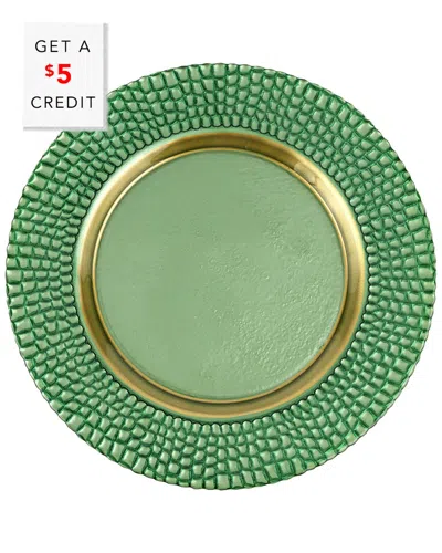 Vietri Pelli Glass Charger With $5 Credit In Green