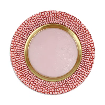 Vietri Pelli Glass Pink Charger