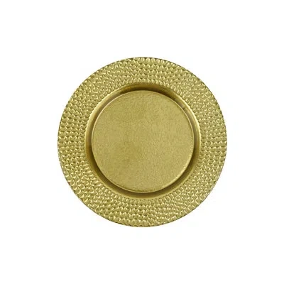 Vietri Pelli Glass Salad Plate In Gold