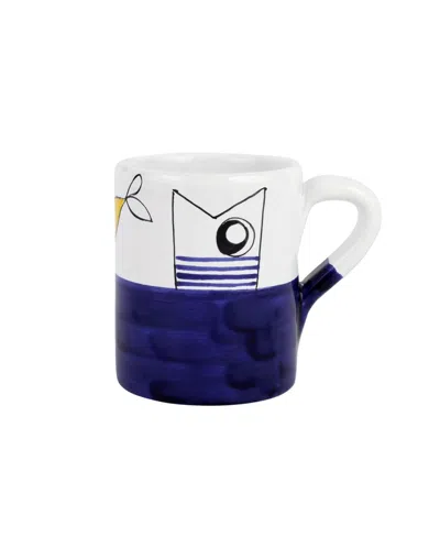 Vietri Pesce Pazzo Multicolor Swimming Fish Mug In Diving Fish