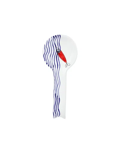 Vietri Pesce Pazzo Spoon Rest In Blue