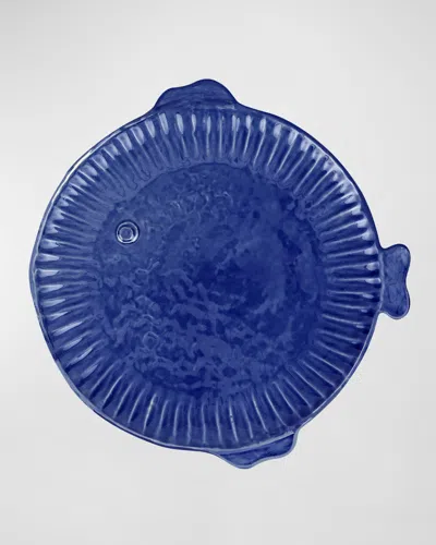 Vietri Pesce Serena Cobalt Dinner Plate In Blue