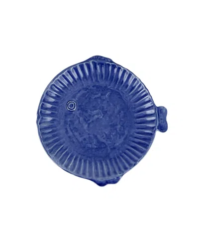 Vietri Pesce Serena Cobalt Salad Plate In Blue