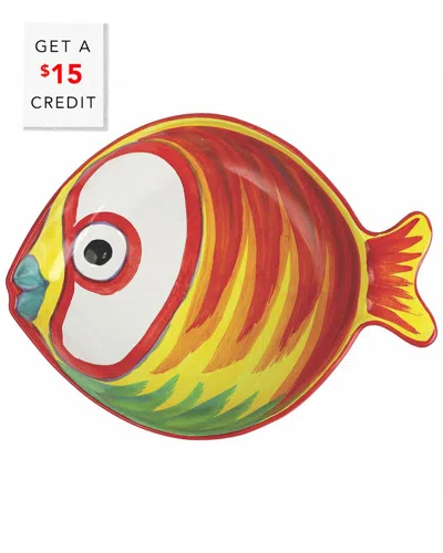 Vietri Pesci Colorati Figural Fish Medium Serving Bowl In Multi