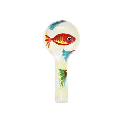 Vietri Pesci Colorati Spoon Rest In Blue;red;ivory