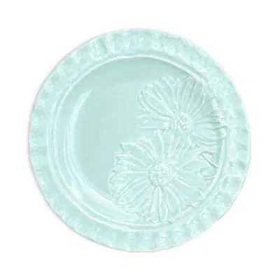 Vietri Pietra Fiori Aqua Canape Plate In Green