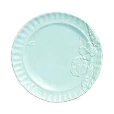 Vietri Pietra Fiori Aqua Salad Plate In Blue
